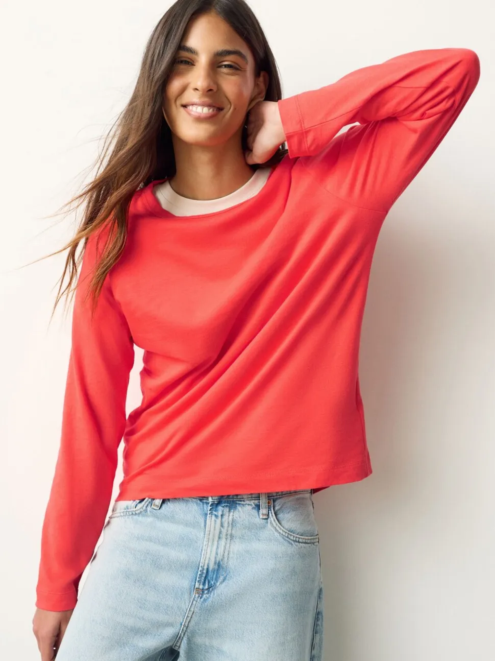 Pink Long Sleeve Crew Neck T-Shirts 5 Pack