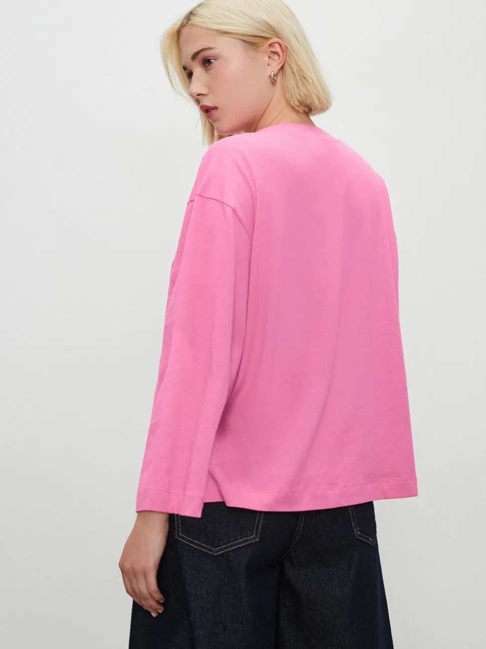 Pink Long Sleeve Heavyweight Crew Neck T-Shirt