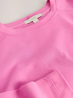 Pink Long Sleeve Heavyweight Crew Neck T-Shirt