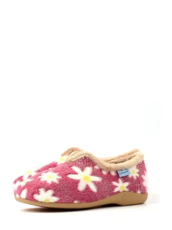 Pink Lunar Ladies Flower Pattern Slippers