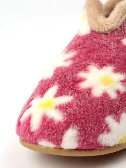 Pink Lunar Ladies Flower Pattern Slippers