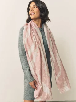 Pink Marble Foil Lightweight Scarf