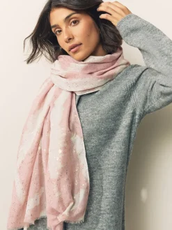 Pink Marble Foil Lightweight Scarf