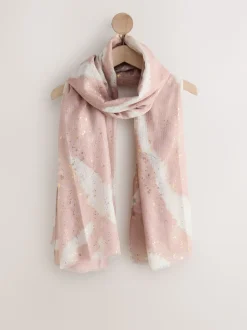 Pink Marble Foil Lightweight Scarf