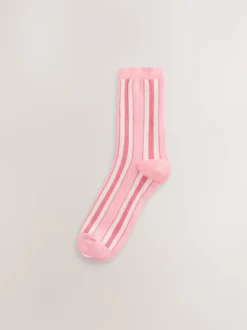 Pink Multi Stripe Ankle Socks 4 Pack
