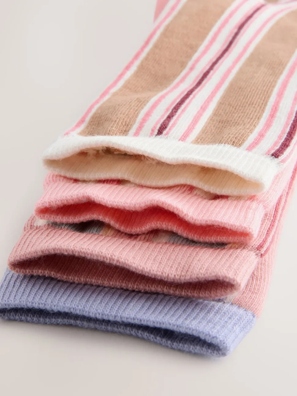 Pink Multi Stripe Ankle Socks 4 Pack