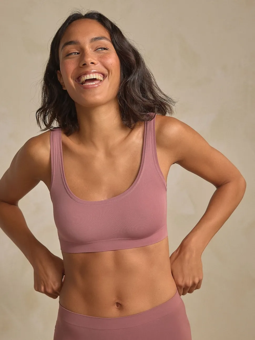 Pink N.Premium Super Soft Seamless Crop Bra