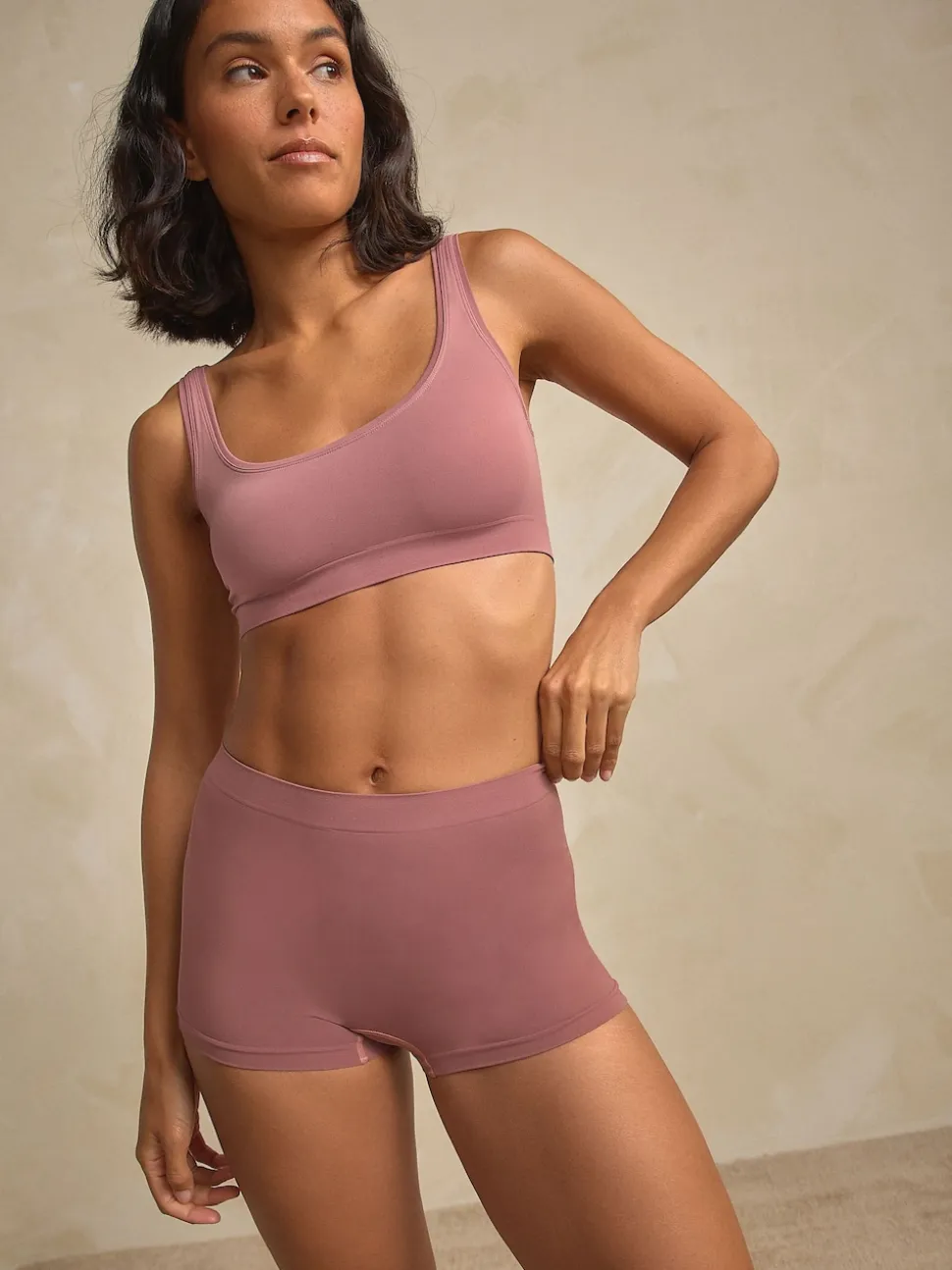 Pink N.Premium Super Soft Seamless Crop Bra