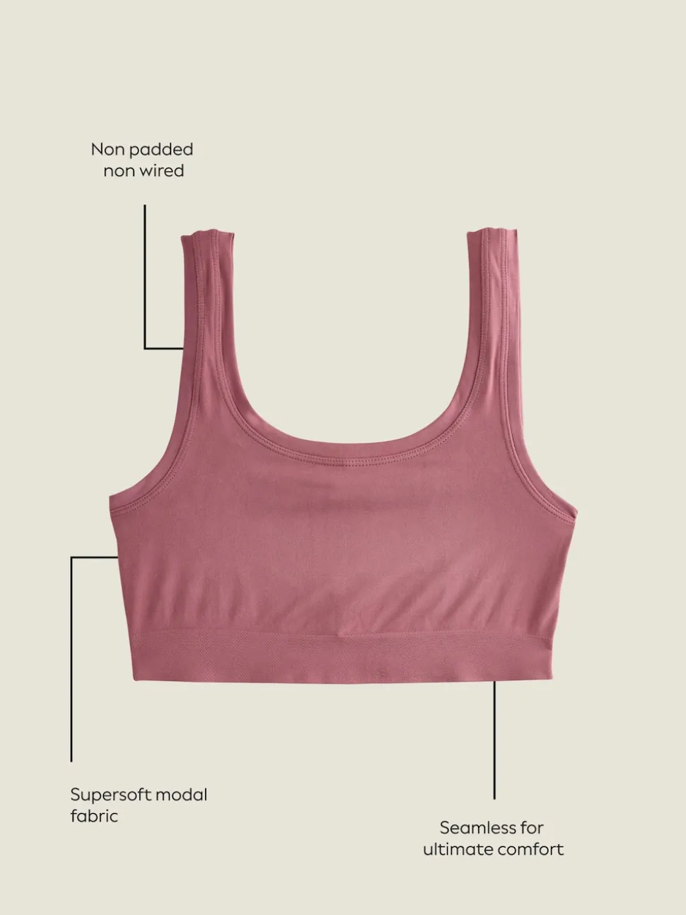 Pink N.Premium Super Soft Seamless Crop Bra