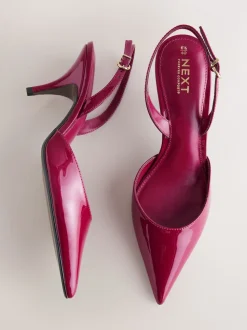 Pink Patent Forever Comfort® Pointed Toe Curvy Slingback Heels