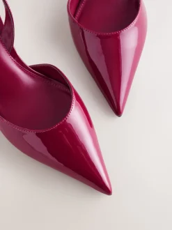 Pink Patent Forever Comfort® Pointed Toe Curvy Slingback Heels