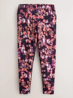 Pink Print with Pocket Active Sports Dry Tech Sculpting Leggings