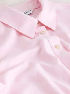 Pink Relaxed 100% Cotton Button Down Casual Long Sleeve Shirt