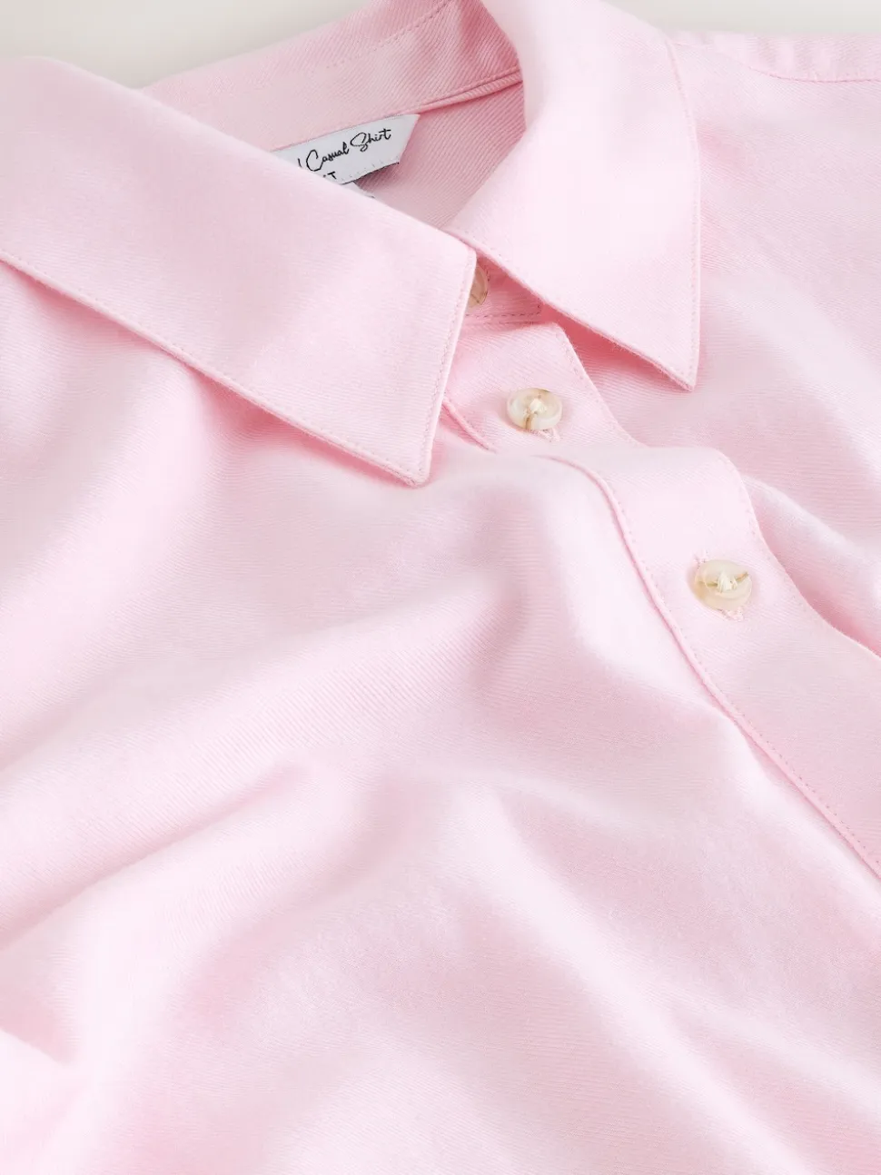 Pink Relaxed 100% Cotton Button Down Casual Long Sleeve Shirt