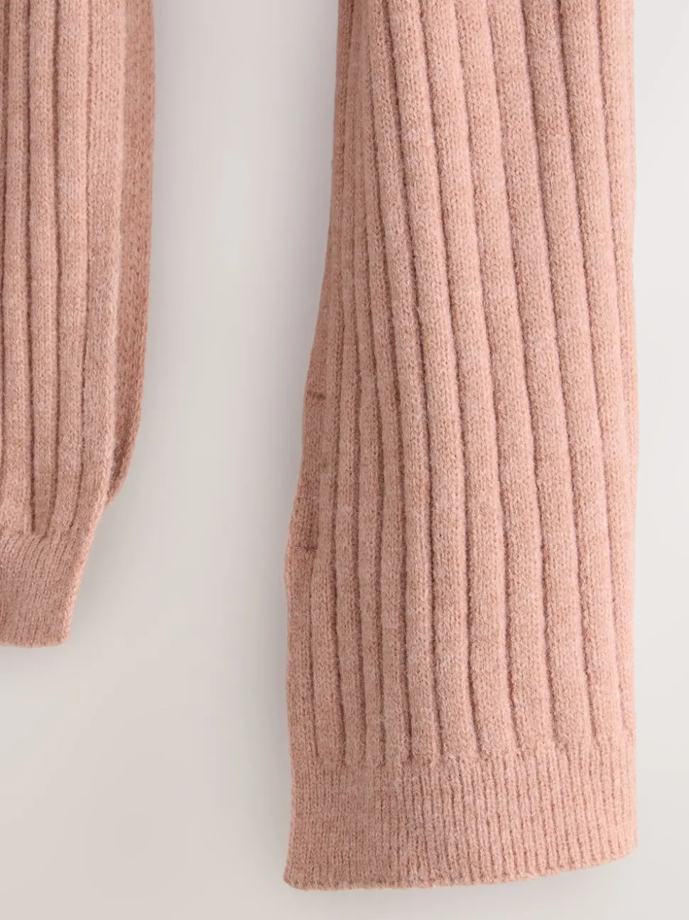 Pink Ribbed Knit Scarf