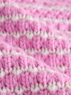 Pink Stitchy Knit Pie Collar Layer Jumper