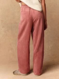 Pink Wide Leg Soft Cord Trousers