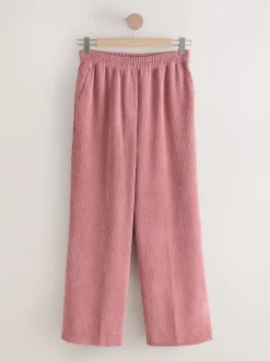 Pink Wide Leg Soft Cord Trousers