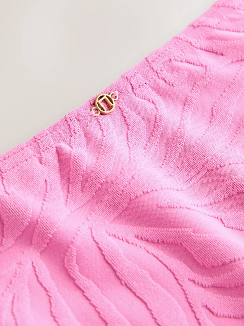 Pink Zebra Textured High Leg Bikini Bottoms