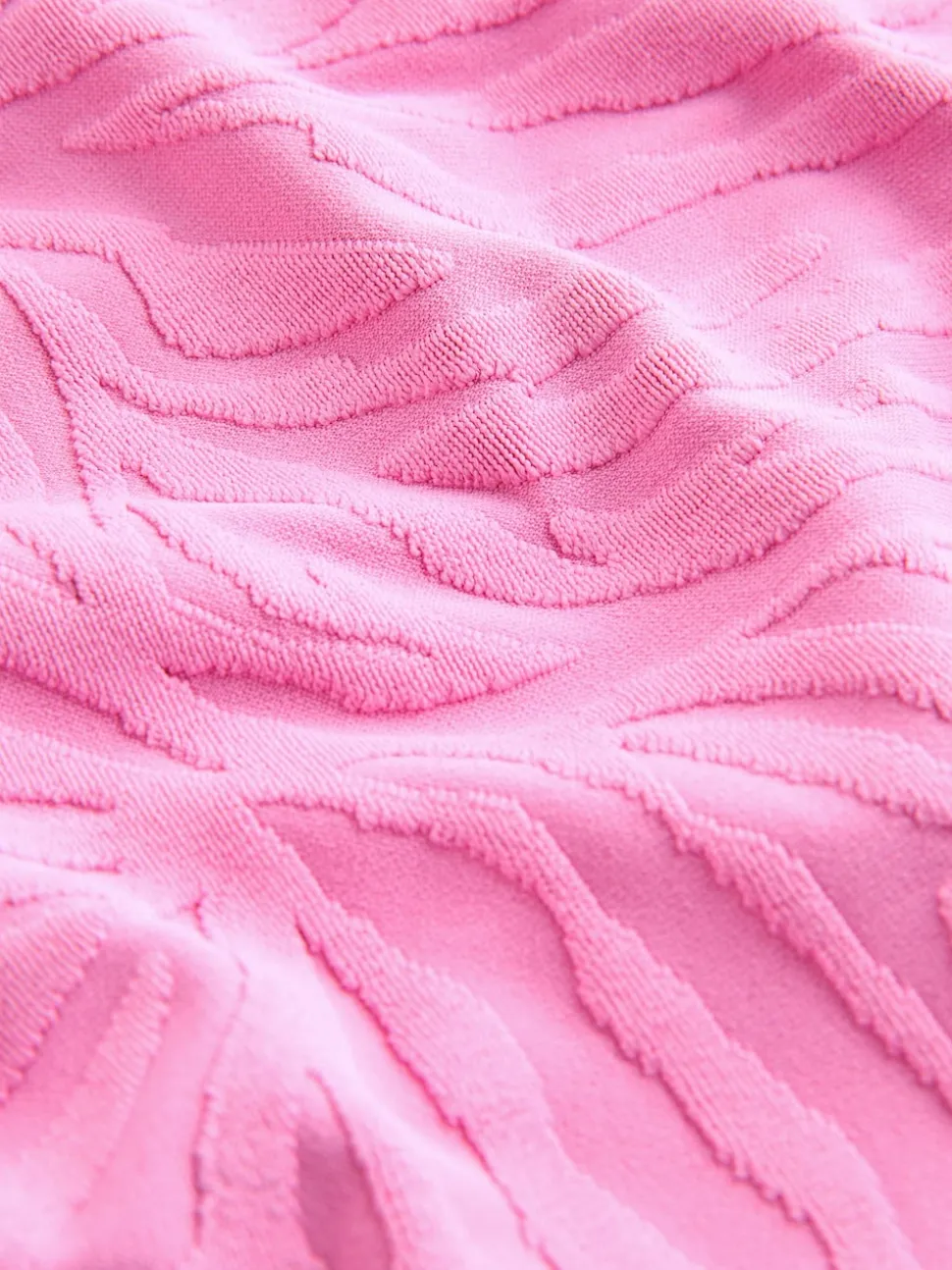 Pink Zebra Textured High Leg Bikini Bottoms