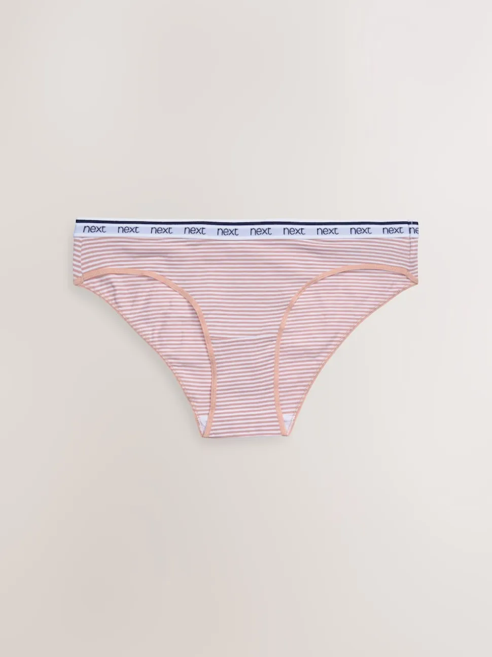 Pink/Blue Stripe Bikini Cotton Logo Knickers 4 Pack