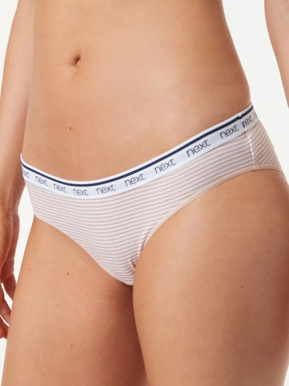 Pink/Blue Stripe Bikini Cotton Logo Knickers 4 Pack