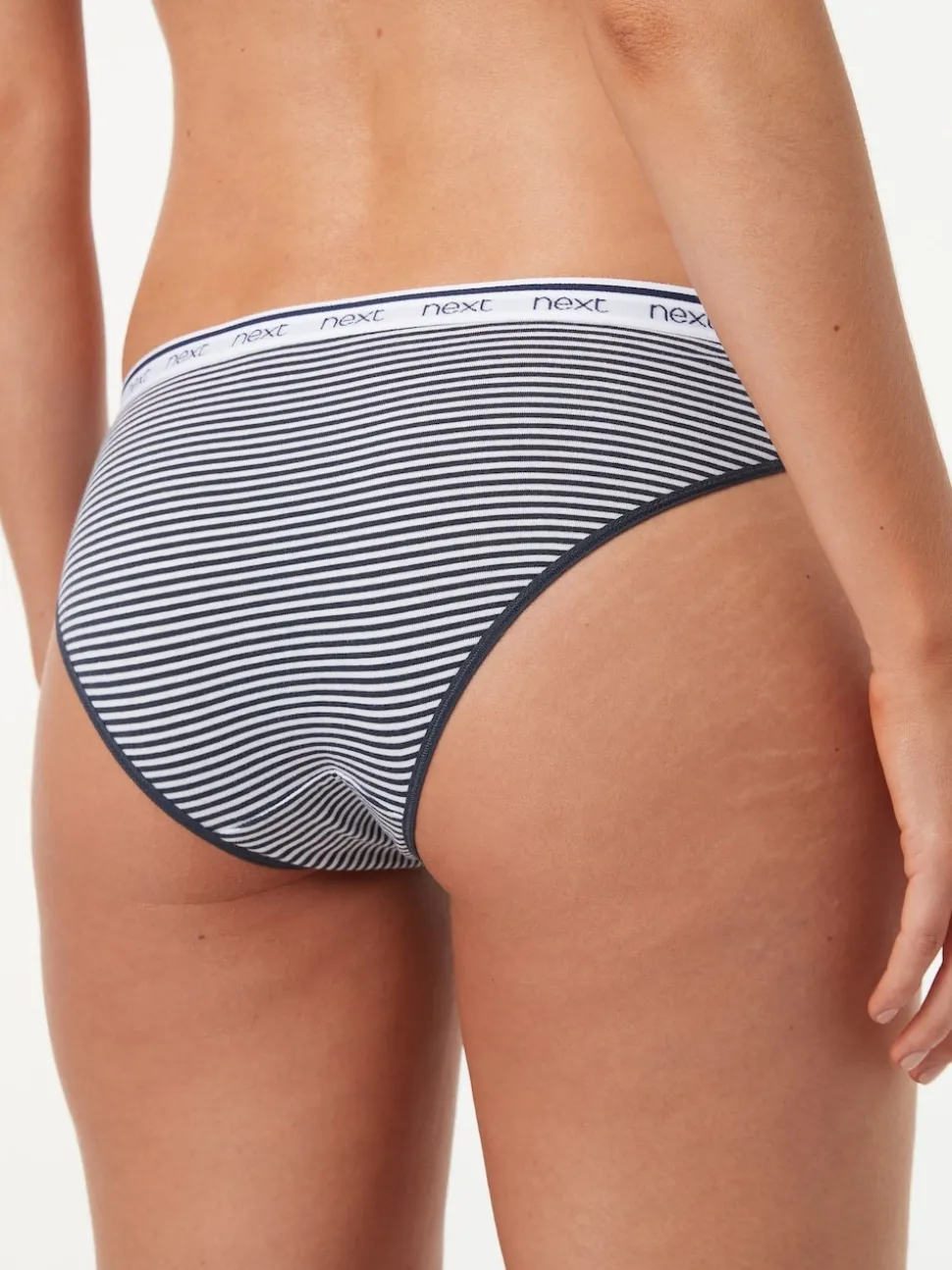 Pink/Blue Stripe Bikini Cotton Logo Knickers 4 Pack
