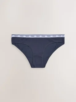 Pink/Blue Stripe Bikini Cotton Logo Knickers 4 Pack