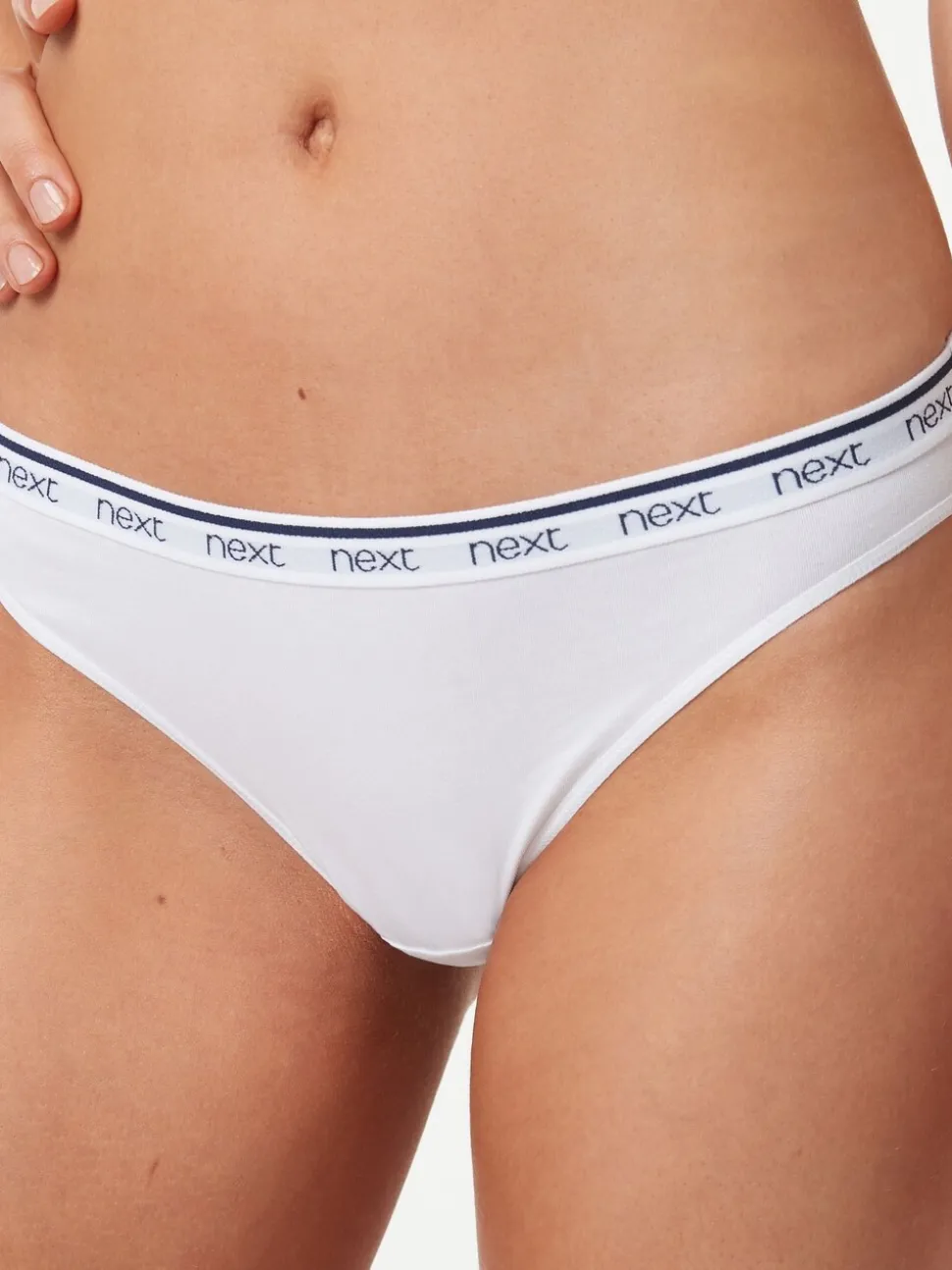 Pink/Blue Stripe High Leg Cotton Logo Knickers 4 Pack