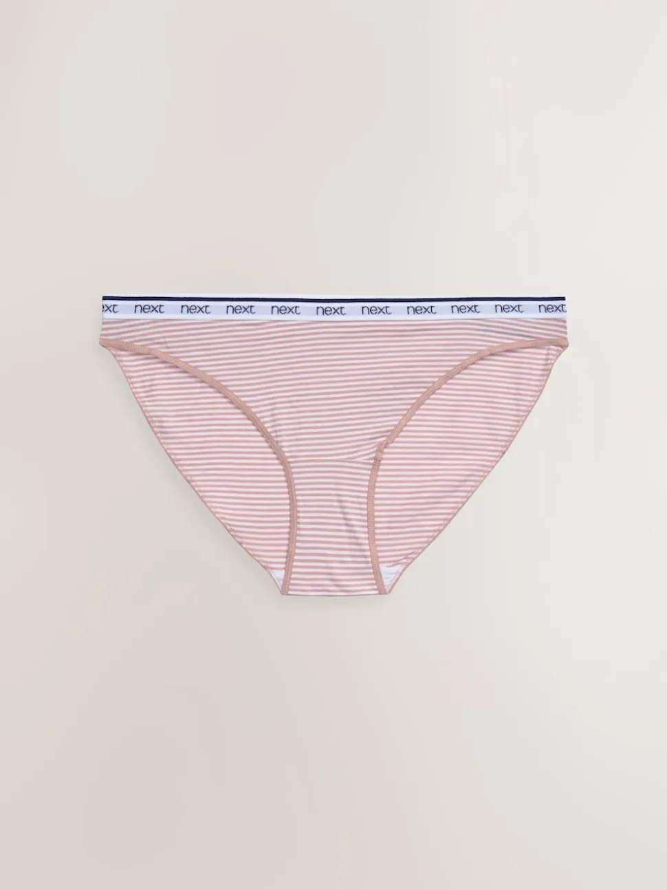 Pink/Blue Stripe High Leg Cotton Logo Knickers 4 Pack