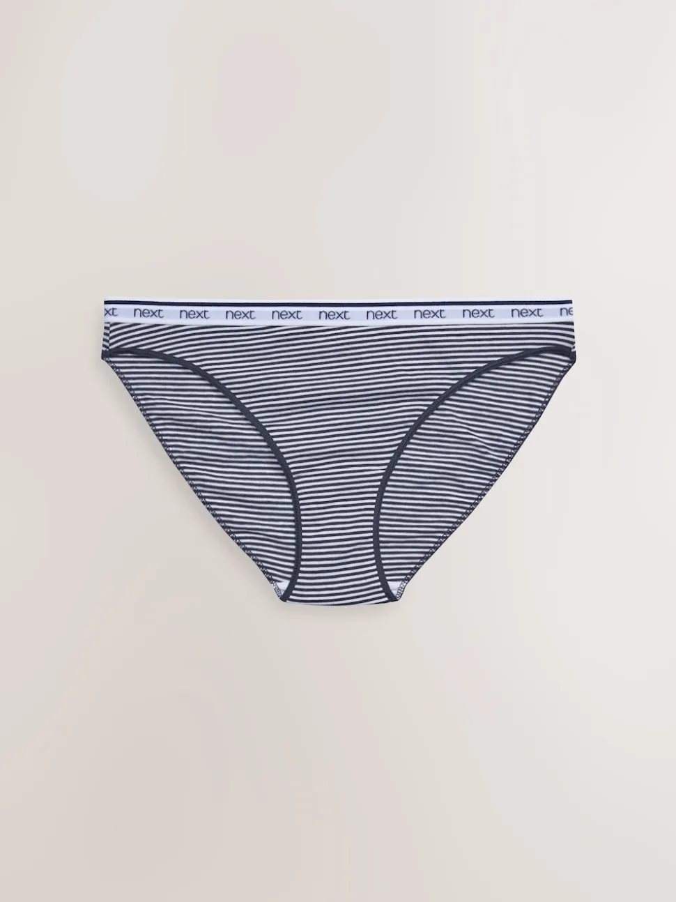 Pink/Blue Stripe High Leg Cotton Logo Knickers 4 Pack