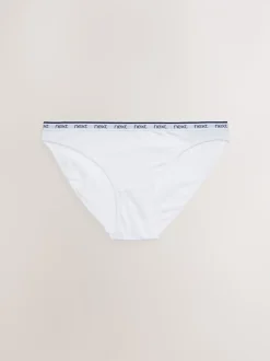 Pink/Blue Stripe High Leg Cotton Logo Knickers 4 Pack