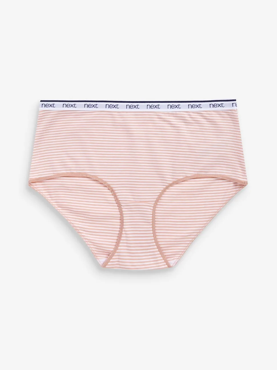 Pink/Blue Stripe Midi Cotton Logo Knickers 4 Pack