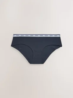 Pink/Blue Stripe Short Cotton Logo Knickers 4 Pack