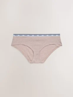 Pink/Blue Stripe Short Cotton Logo Knickers 4 Pack