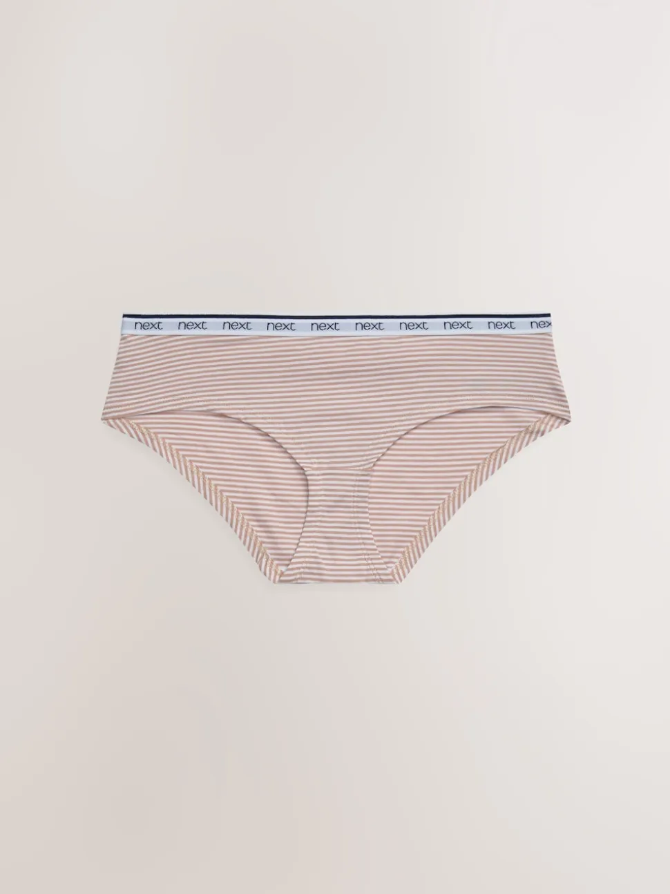Pink/Blue Stripe Short Cotton Logo Knickers 4 Pack