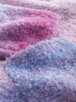 Pink/Purple Spacedye Boucle Crew Neck Jumper With Wool