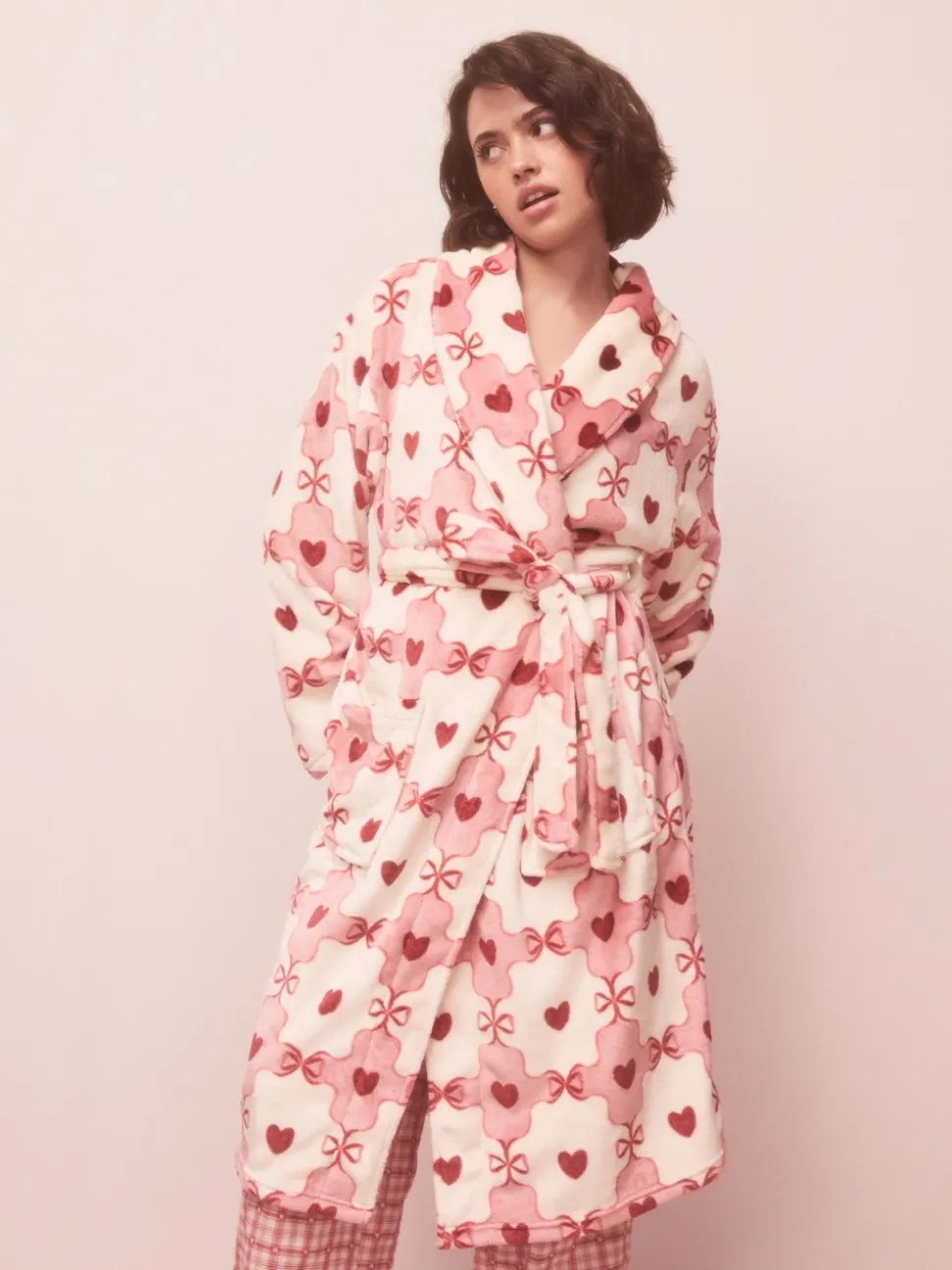 Pink/Red Heart Supersoft Dressing Gown