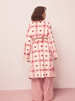 Pink/Red Heart Supersoft Dressing Gown