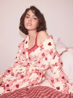 Pink/Red Heart Supersoft Dressing Gown