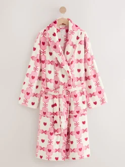 Pink/Red Heart Supersoft Dressing Gown