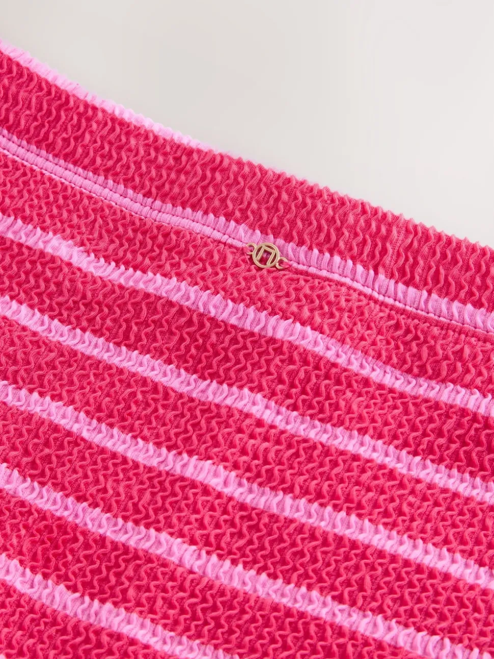 Pink/Red Stripe Crinkle Shorts Swim Shorts Bikini Bottoms