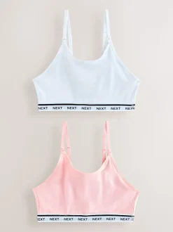 Pink/White Maternity Nursing Crop Ultimate Comfort Tops 2 Pack