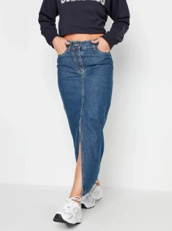 PixieGirl Petite Blue 100% Cotton Maxi Skirt