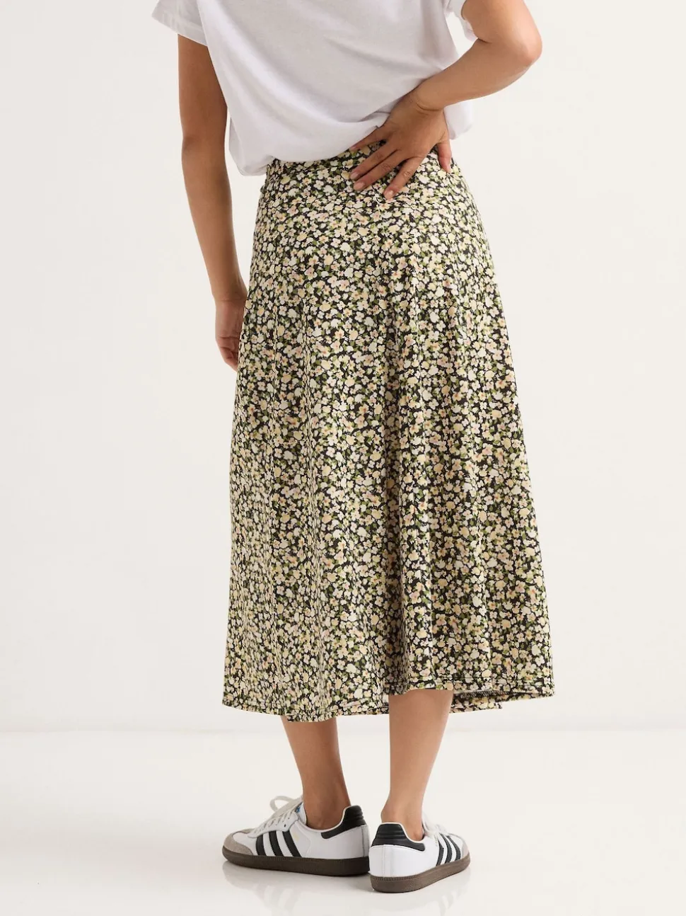 PixieGirl Petite Green Petite Self Belted Midi Skirt