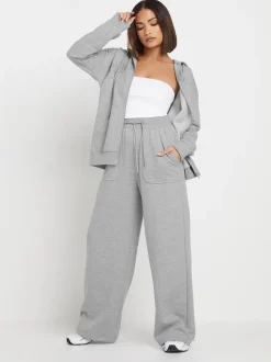 PixieGirl Petite Grey Pocket Patch Wide Leg Joggers