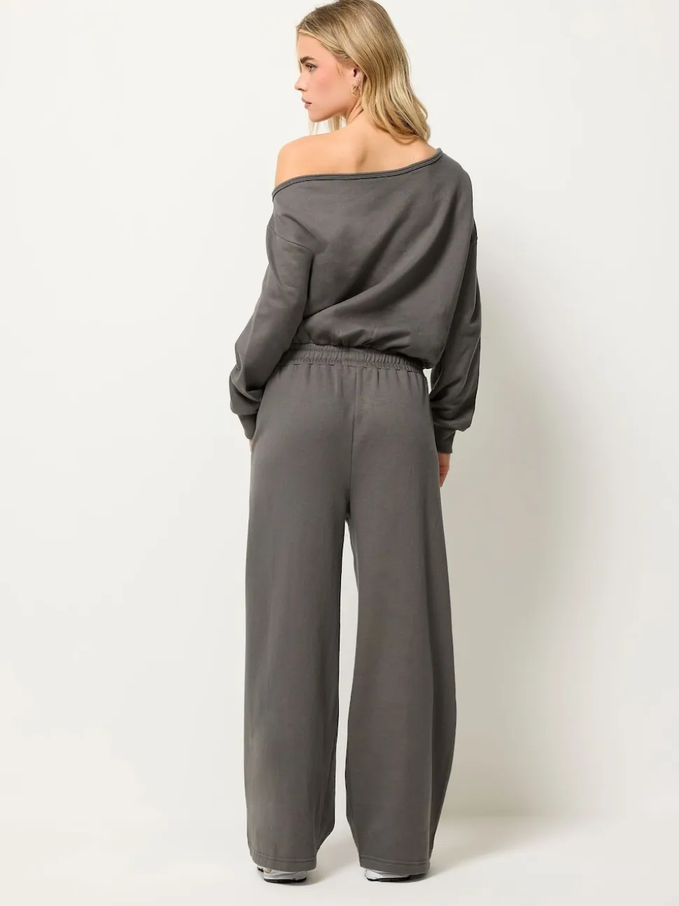 PixieGirl Petite Grey Sweat Wide Leg Jumpsuit