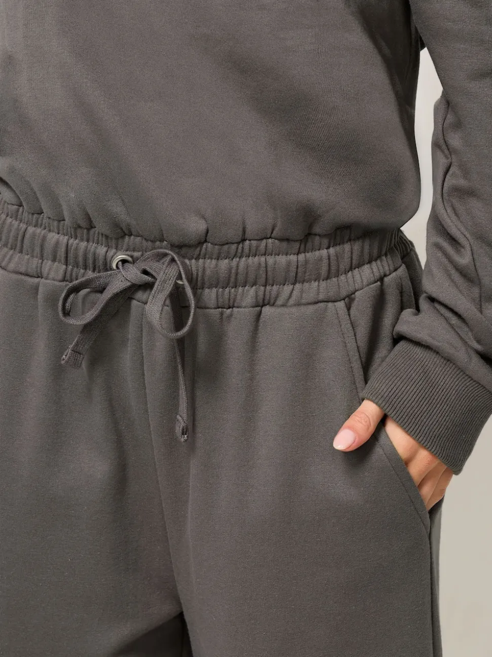 PixieGirl Petite Grey Sweat Wide Leg Jumpsuit