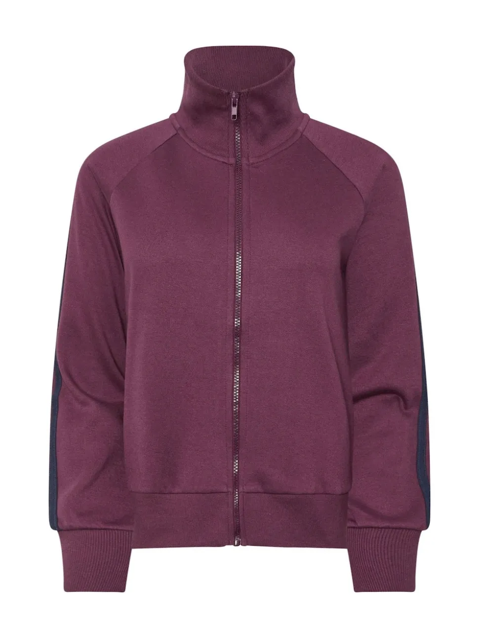 PixieGirl Petite Red Stripe Collar Zip Sweatshirt