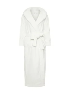 PixieGirl Petite White Cotton Touch Hooded Maxi Robe